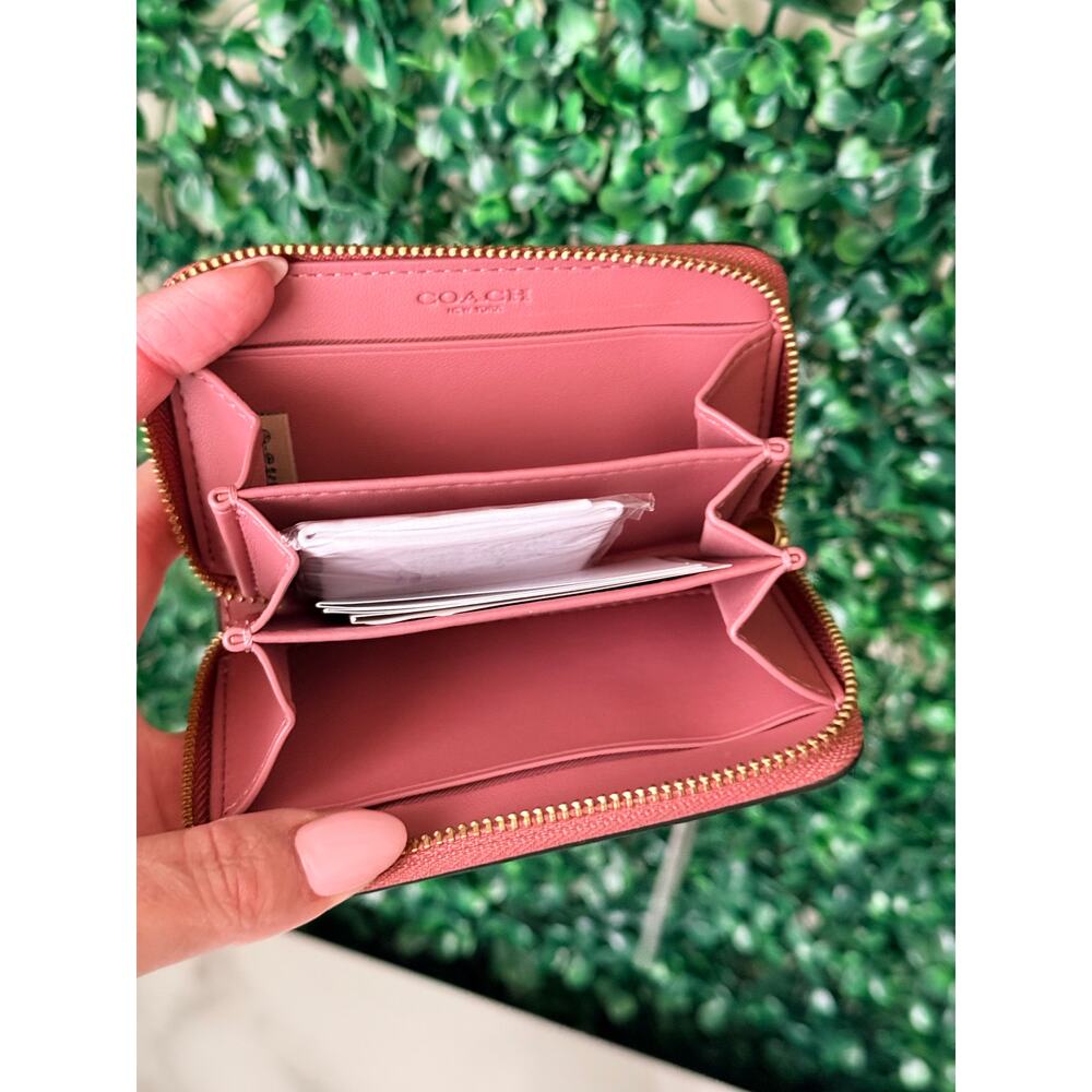 Coach Pink Cardholder Zippy Wallet Peony with Charms - Picture 5 of 5